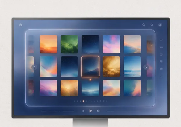Gold IPTV on-demand grid with film posters and a live sport rail
